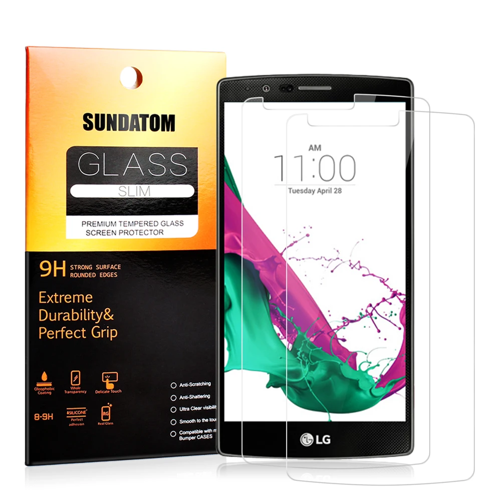 

SUNDATOM Screen Protector For LG G3 G4 Premium Tempered Glass Film 2.5D Round Edge Explosion Proof