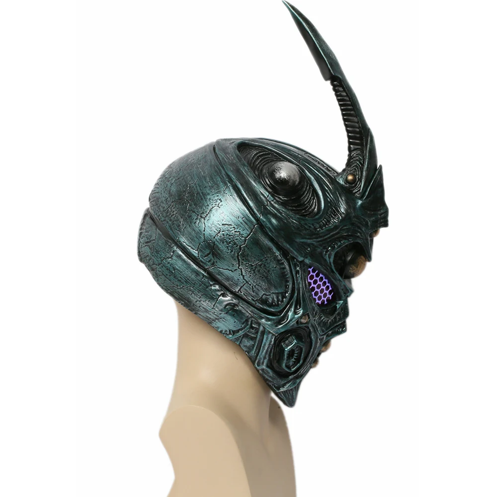 Bio Booster Armor Guyver Cool Full Head полимерный шлем маска Аниме Косплей Костюм реквизит темно-зеленый шлем со съемным рогом