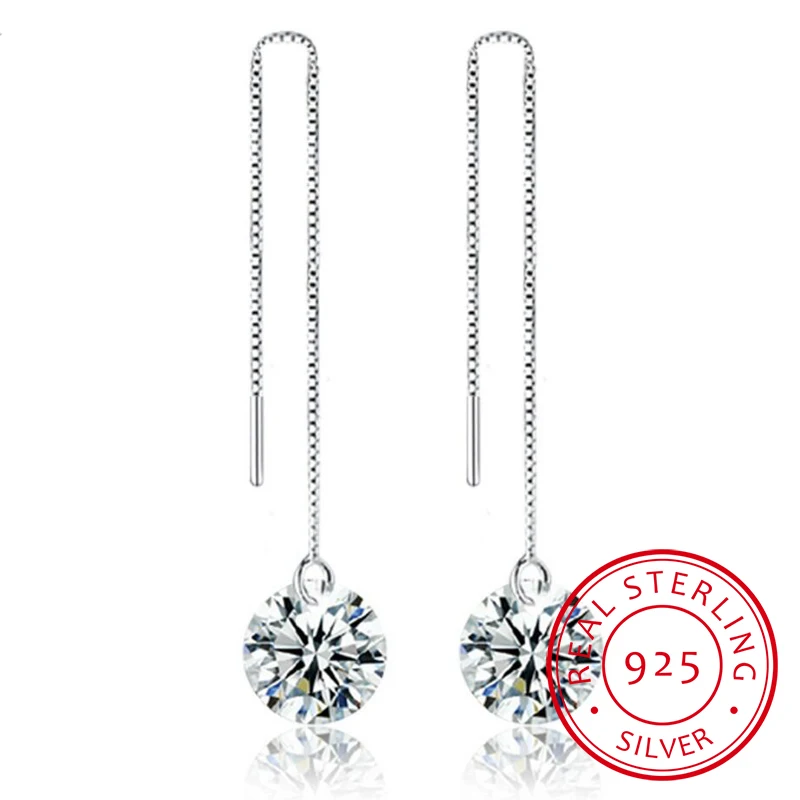 Серьги Lekani с подвесками Swarovski Длинные украшения из серебра 925 пробы для вечерние|Серьги-подвески| |
