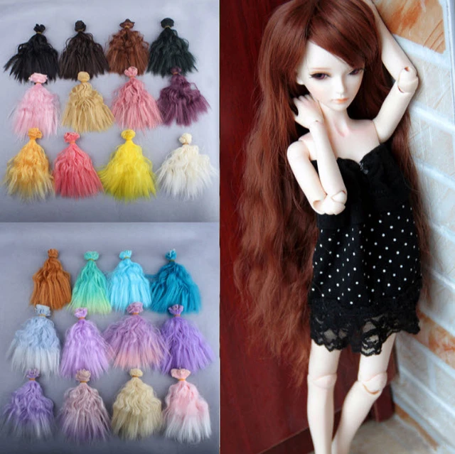 15*100 centimetri Colorful Parrucca Per La Bambola di Barbie Bambola BJD  FAI DA TE di Alta temperatura del Filo Handmade Ricci Parrucche Dei Capelli