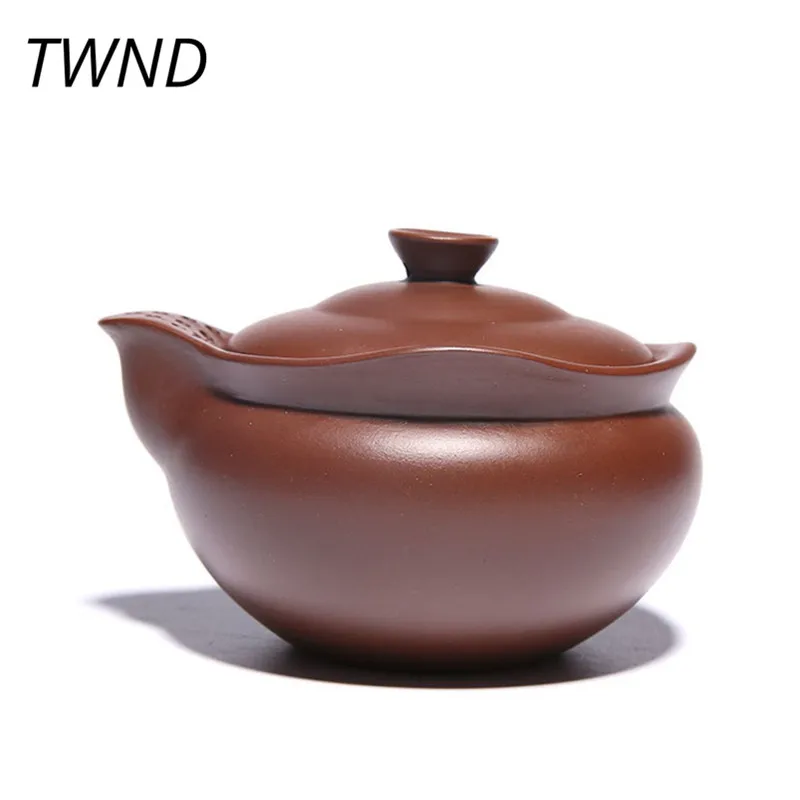

190CC yixing teapot travel tea pot chinese kung fu kettle purple clay drinkware suit black tea 13.3