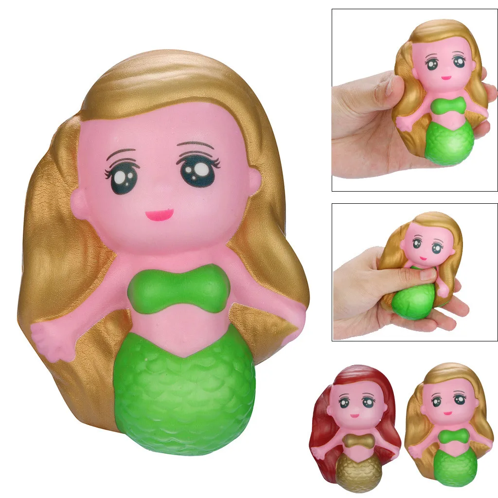 Toy Kawaii Mermaid Slow Rising Cream Scented Stress Relief Toys Gifts Rising Kids Squeezable Toy Gadgets Stress Toy