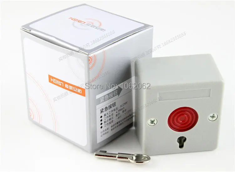 

Emergency Panic Button Fire Switch NO NC COM Security Key Reset for Home Office