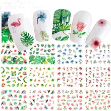 12x ногтей Красота цветы с цветочным принтом ногтей Стикеры переноса воды Маникюр-деко