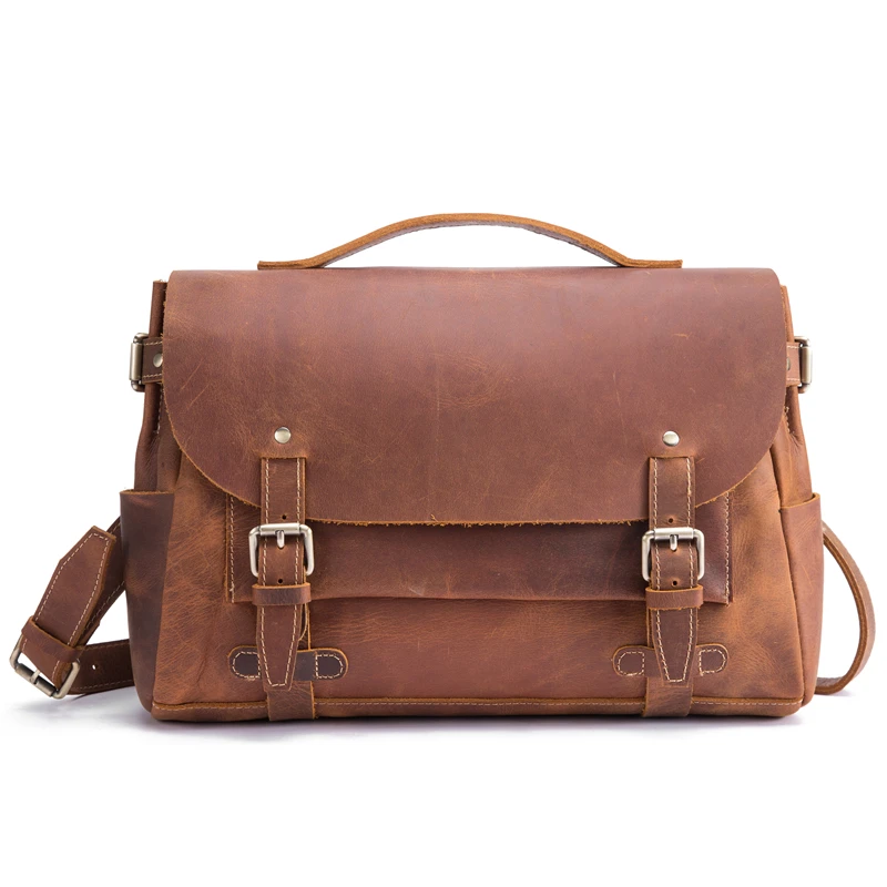 

Man Briefcases Crossbody Shoulder Bag Genuine Leather Fashion Business Ipad Laptop Male 15 inch Messenger Bag Cover Gift Travel