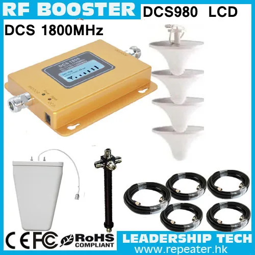 

Work to 1200m2 Wholesale DCS980 GSM 1800mhz 1Watt 27dbm 75db cellular mobile/cell phone signal repeater booster amplifier