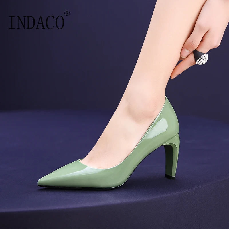 

Leather Pumps Women Shoes High Heel 2019 Spring Fashion Sexy Office OL 8cm