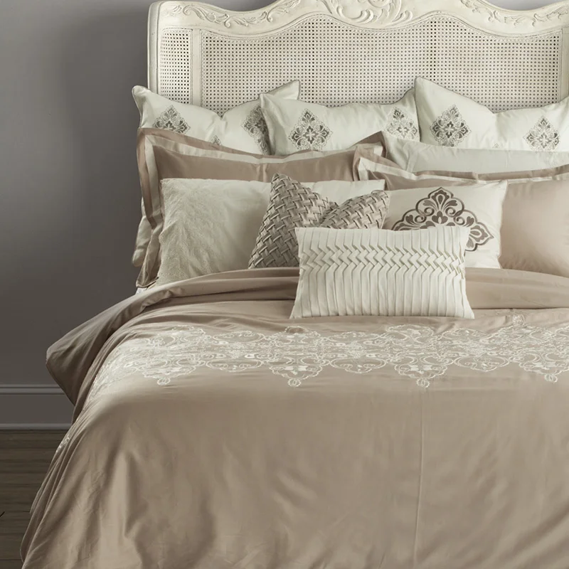 Adream 100 Sateen Cotton Bedding Set Flower Embroidered Duvet