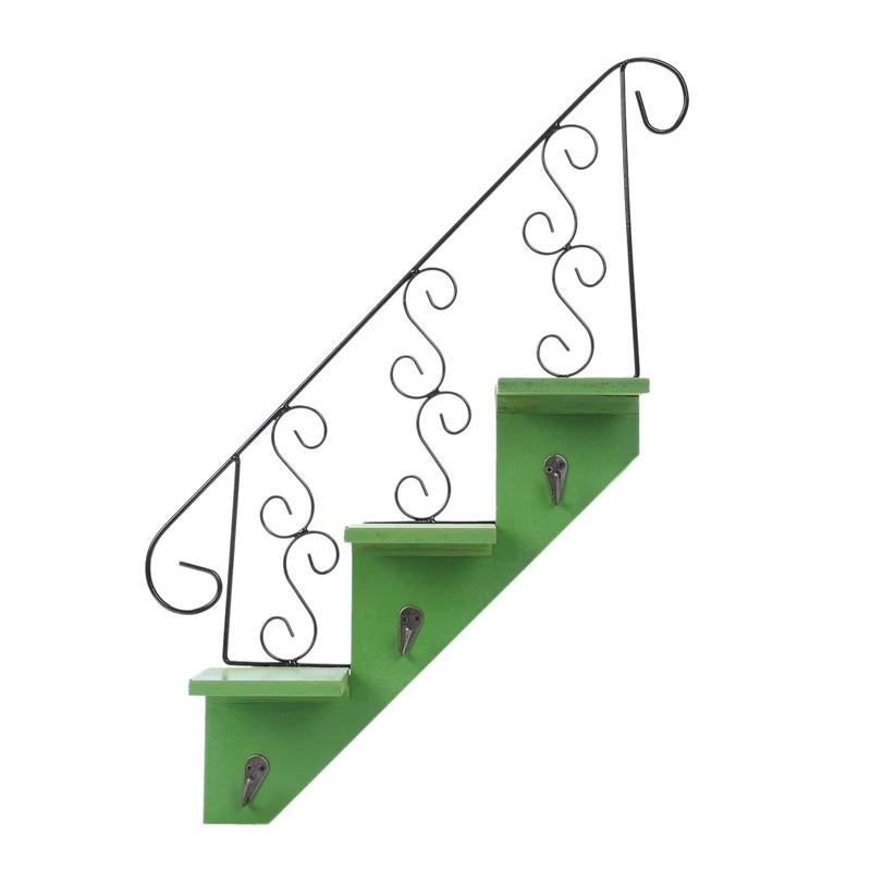 

Old Staircase Racks Trapezoidal Hook Wall Decoration Flower Racks Living Room Kitchen Storage Shelf