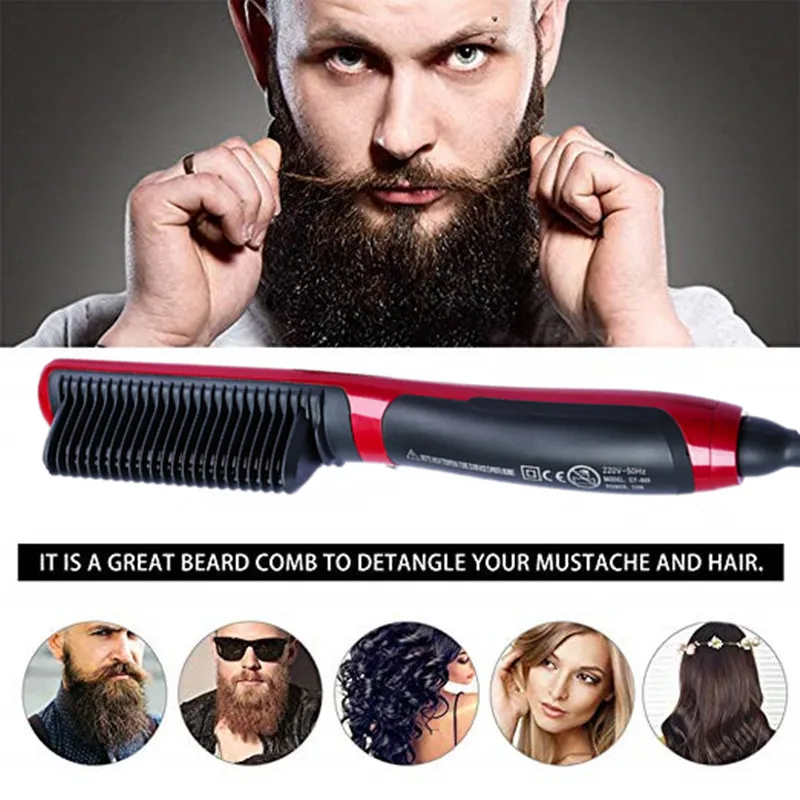 Professionale Degli Uomini di Rapida Barba Raddrizzatore Styler Pettine Multifunzionale Arricciatura Dei Capelli Bigodino Mostra Cap Strumento Elettrico Dei Capelli Styler