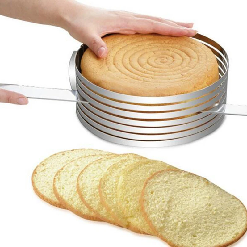 Нержавеющая сталь регулируемый торт хлеб резак круг слайсер торт хлеб слоистых 16-20 см