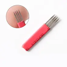 10 шт. детали о 3D Перманентный макияж бровей Иглы татуировки микроблейдинг 4x3 шпильки Круглые лезвия 4 Raws R3 круглые иглы