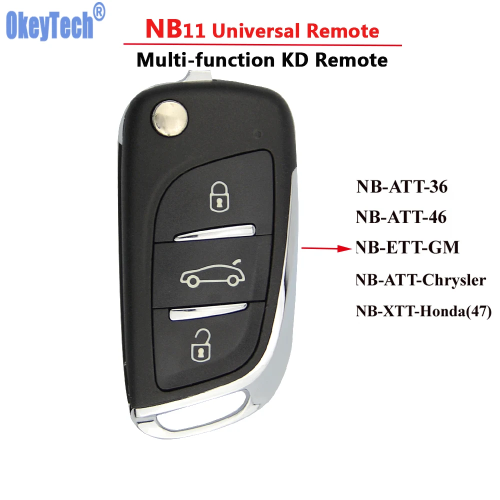 

OkeyTech NB11 Universal for KD900 URG200 Key Programmer KD Blank Remote Key 3 Button Multi-functional Car Keydiy Send Battery