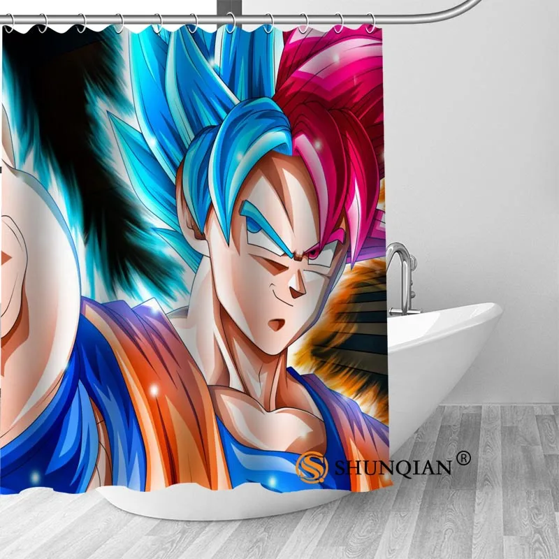 Custom Dragon Ball Hot Sale Polyester Fabric Printing Shower Curtain 12 Hooks For The Bathroom 3D Waterproof Bath Curtain - Цвет: Shower Curtain