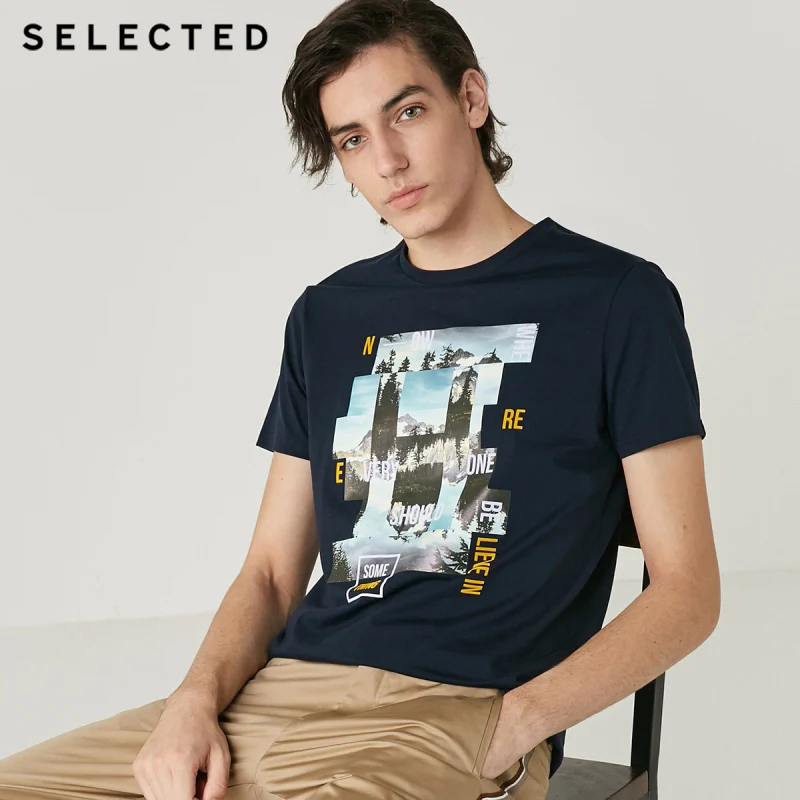 Отборная Мужская хлопковая футболка с круглым вырезом и коротким рукавом | 419101520 - Цвет: ELECTRIC BLUE