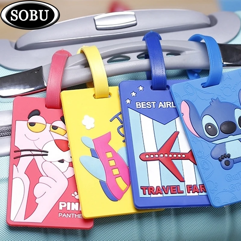 

Fashion Map Suitcase Luggage Tag Cartoon ID Address Holder Baggage Label Silica Ge Identifier Travel Accessories