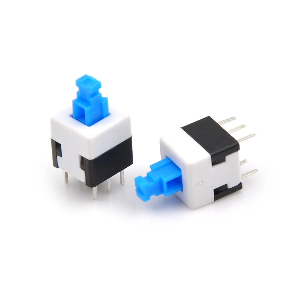 

10pcs/lot Multimeter Switch Square 8x8 6 Pin DPDT Mini Push Button Self-locking Switch
