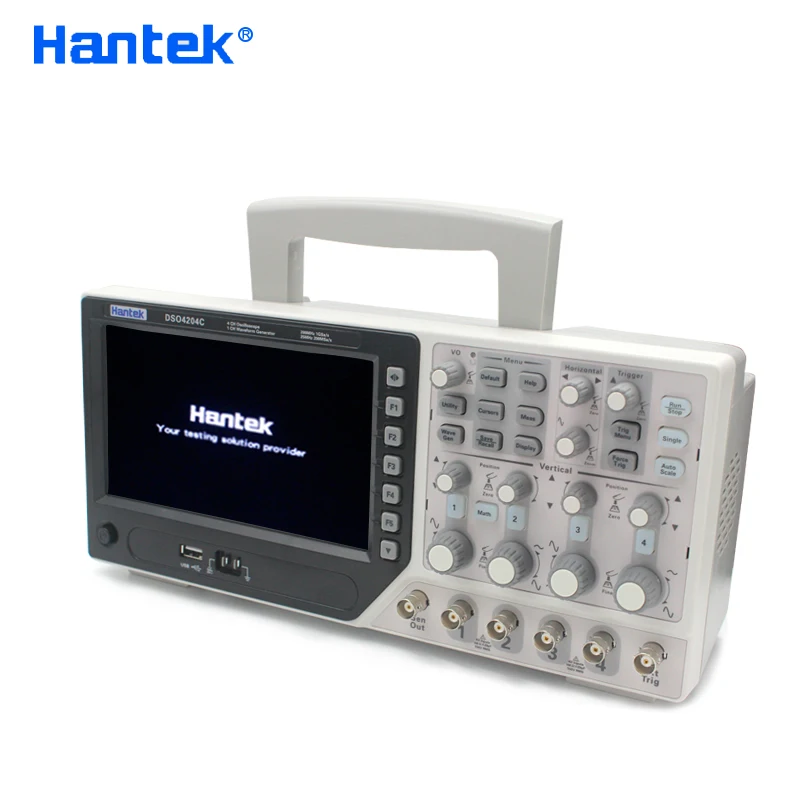 Hantek официальный DSO4204C цифровой осциллограф 200 МГц 4 канала Портативный USB Osciloscopio автомобильный+ EXT+ DVM+ Функция автоматического диапазона