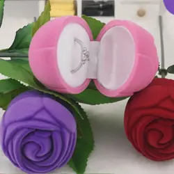 Портативный 3D Роза шкатулка обручальное кольцо Подарочный чехол футляр для сережек Дисплей Держатель подарочные коробки для серьги