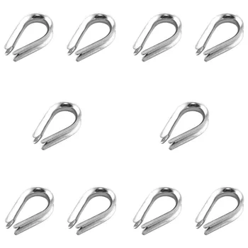 

10pcs M8 Steel Wire Rope Thimble Ferrules 304 Stainless Steel Rigging Hardware Protection Triangle Ring Fasteners Suspension