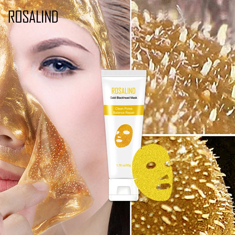 

ROSALIND Mask For The Face 24K Gold Collagen Blackhead Remover Anti-Aging Shrink Pore Acne Scar Skin Care Cosmetic Face Masks