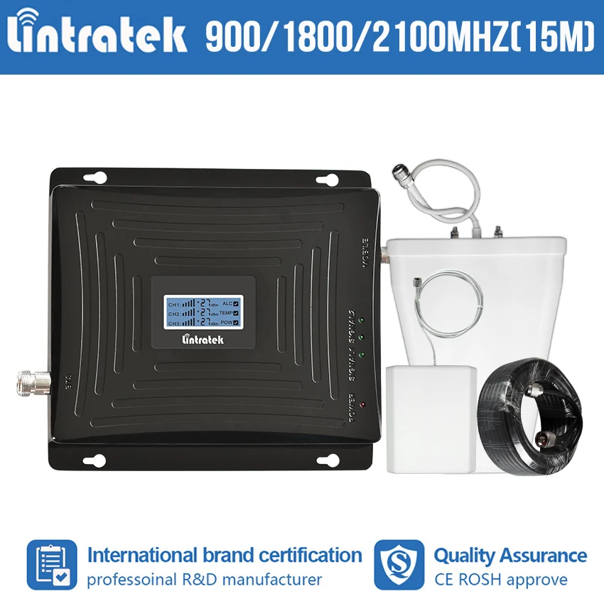 

Lintratek GSM WCDMA LTE Triband Repeater Mobile Phone Signal Booster 2G 900 3G 2100 4G DCS 1800MHz Amplifier Voice & Internet #9