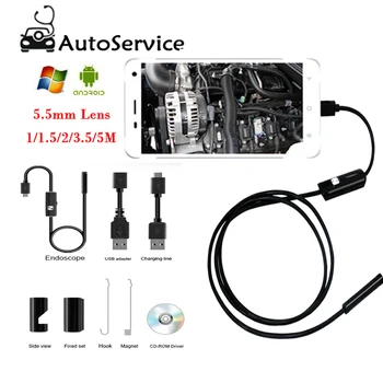 

2019 Newest 5.5mm Lens USB Endoscope Camera For Android With OTG Fuction Snake Tube Camera Borescope Waterproof Inspection