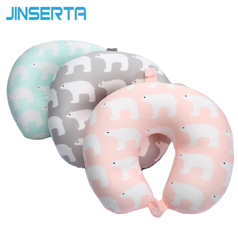 

JINSERTA Polar Bear U Type Travel Neck Pillow Newest Portable Headrest Memory Foam Pillow for Car Office Airplane Home Rest