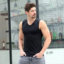 Мужская майка с v-образным вырезом без рукавов для бодибилдинга, майка из вискозы, облегающая мужская майка с v-образным вырезом, майка для мужчин, мужская футболка, 5 цветов