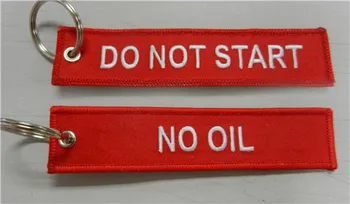 

DO Not Start No Oil Custom Embroidery Keychains