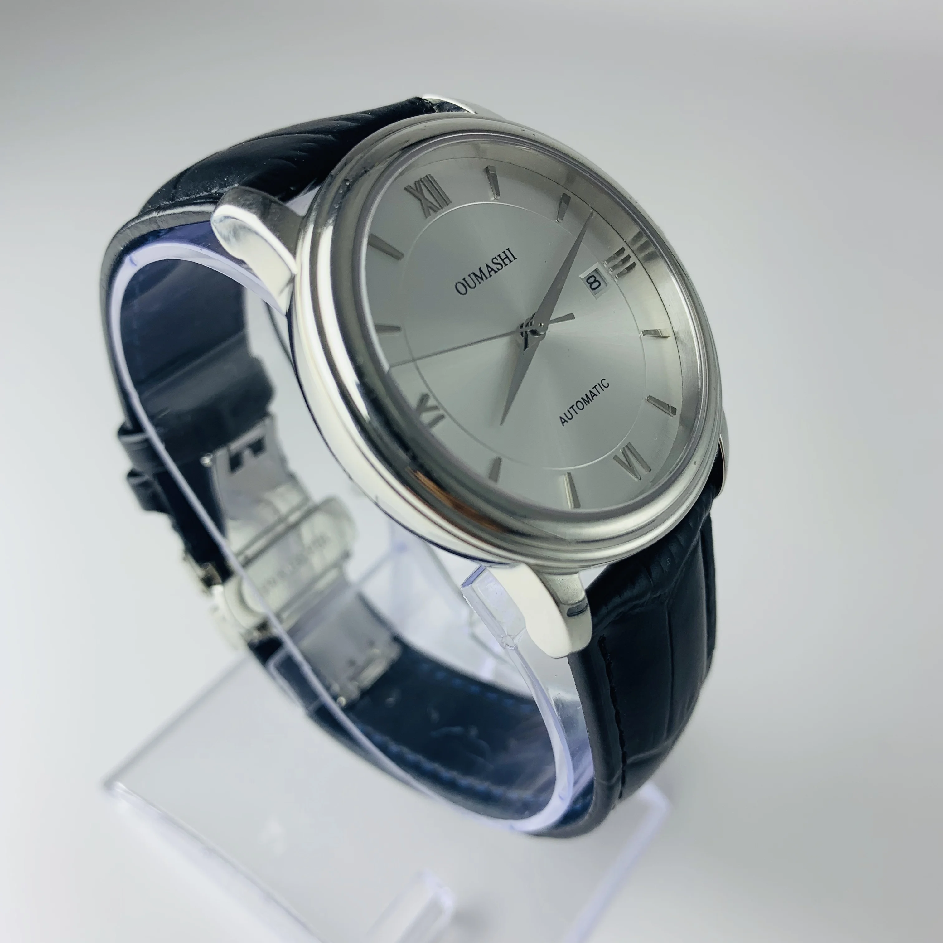 40 مللي متر OUMASHI الميكانيكية ووتش الرجال التلقائي الفاخرة ميوتا 8215 تصميم ساعة جلدية الميكانيكية ووتش الرجال