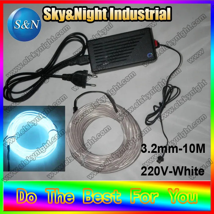 

DYI neon light 3.2mm white-10M+220v Inverter flashing/on/off +Free shipping (Ten colors) decoration anywhere as you want