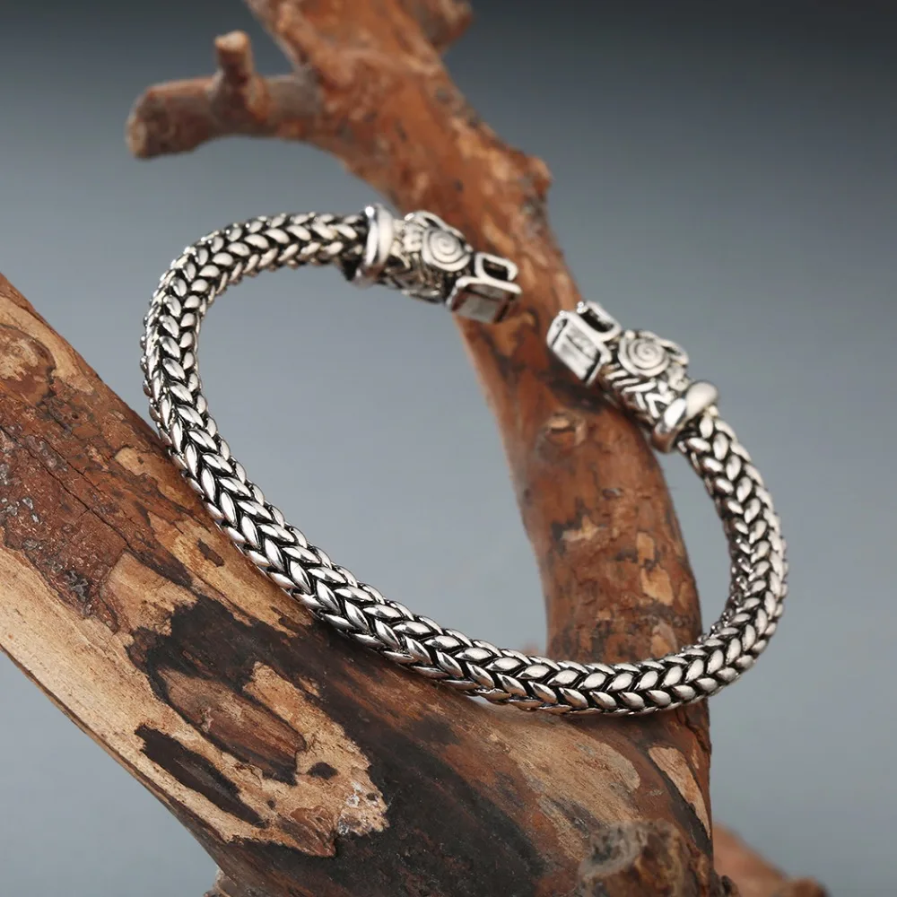 

CHENGXUN Viking Punk Dragon Screw Nail Bracelet Viking Bangle Cuff Gothic Charm Knot Bracelet Men Gift Boyfriend Pub