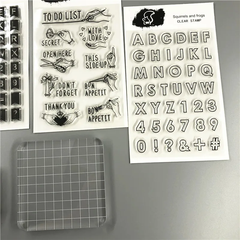 

Fromthenon Transparent Silicone Clear Stamp Badge Retro Planner English Alphabet Number Vintage Card Making Dies And Stamps Sets