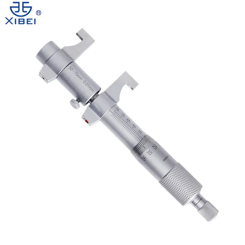 XIBEI 50 75mm/0.01 Inside Micrometer Internal Measuring Micrometer Metric Carbide Screw Gauge
