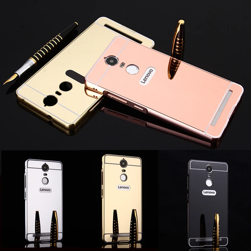

Lenovo Vibe K5 Note A 7020 A7020 Case Plating Metal Frame Cover with Mirror Back Cover Hard Phone Case for Lenovo Vibe K5 Note