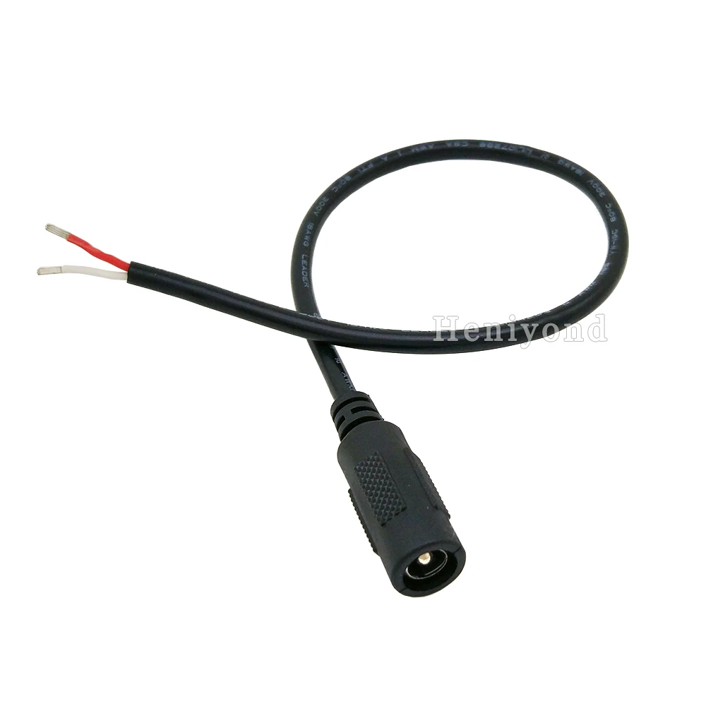 

Free shipping 10Pcs 12V DC Power Plug Female Jack Plug Connector Cable 5.5X2.1mm With Cord Cable 28CM with high quality
