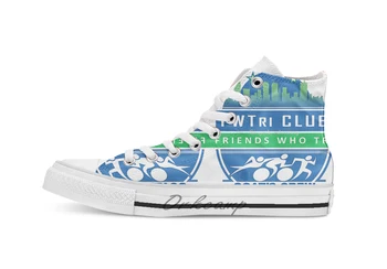 

FWTri Club Design breathable Casual High Top lace-up Canvas shoes sneakers For Drop shipping