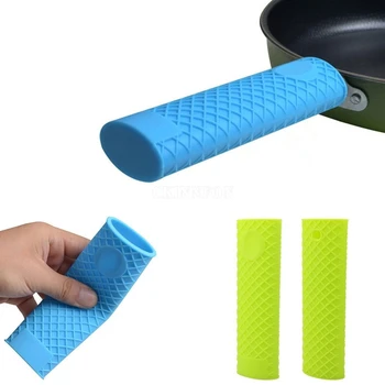 

500Pcs/Lot New Arrival Utensil Insulation Cookware Part Mitts Cover Pot Handle Non-slip Handle Set Silicone Panhandle Cover