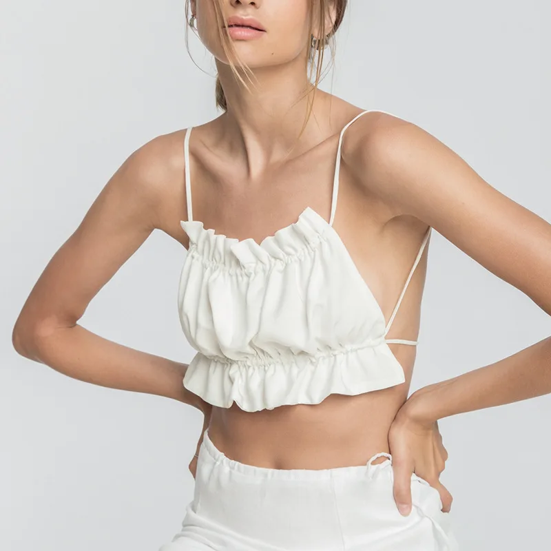 

So Sexy Backless Bralette Crop Tops Women 2019 Summer Cropped Beach Wear Spaghetti Strap Camisole Festival Female Tops
