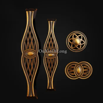 

10PCS European Antique Kitchen Door Furniture Handles Retro Vintage Cupboard Drawer Wardrobe Cabinet Pulls Handles & Knobs