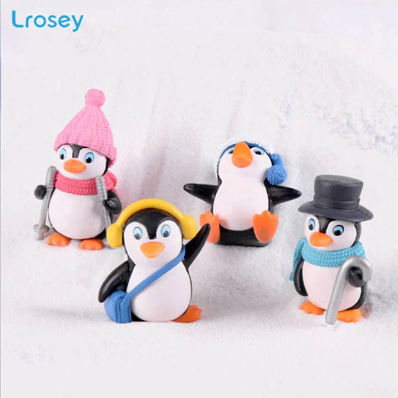 

feng shui Penguin doll micro landscape fairy garden decoration hogar home decor Resin Cartoon animal Figurines miniature garden