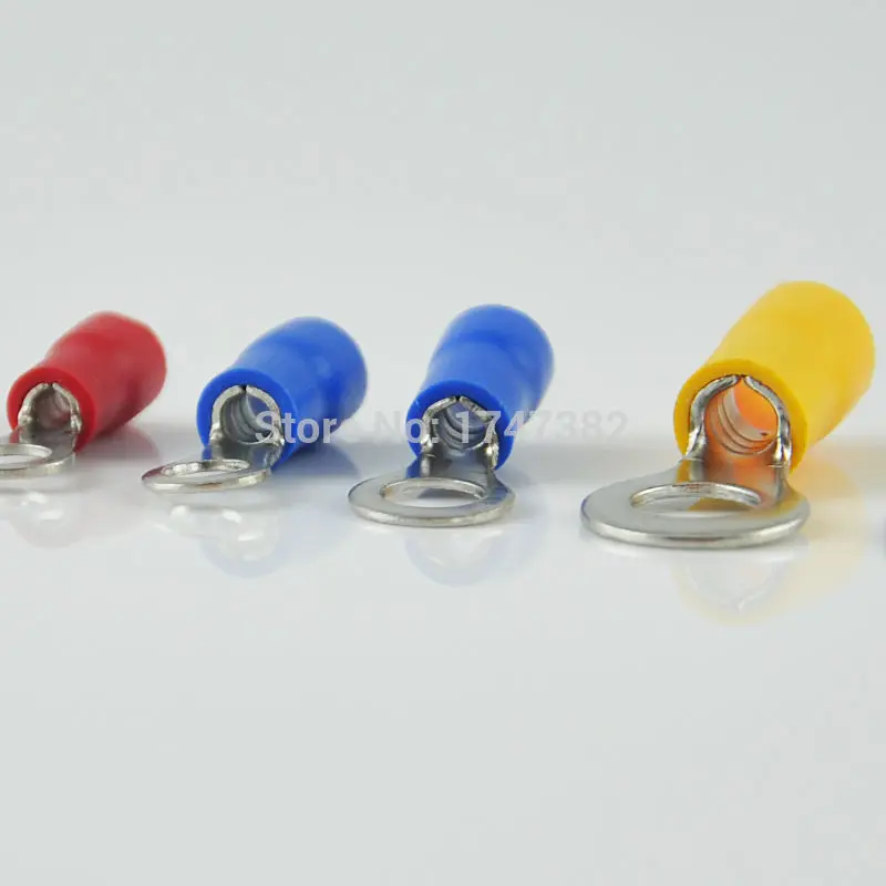 

100PCS RV1.25-6 Insulated ring terminal electrical wire crimp connector AWG 22-16