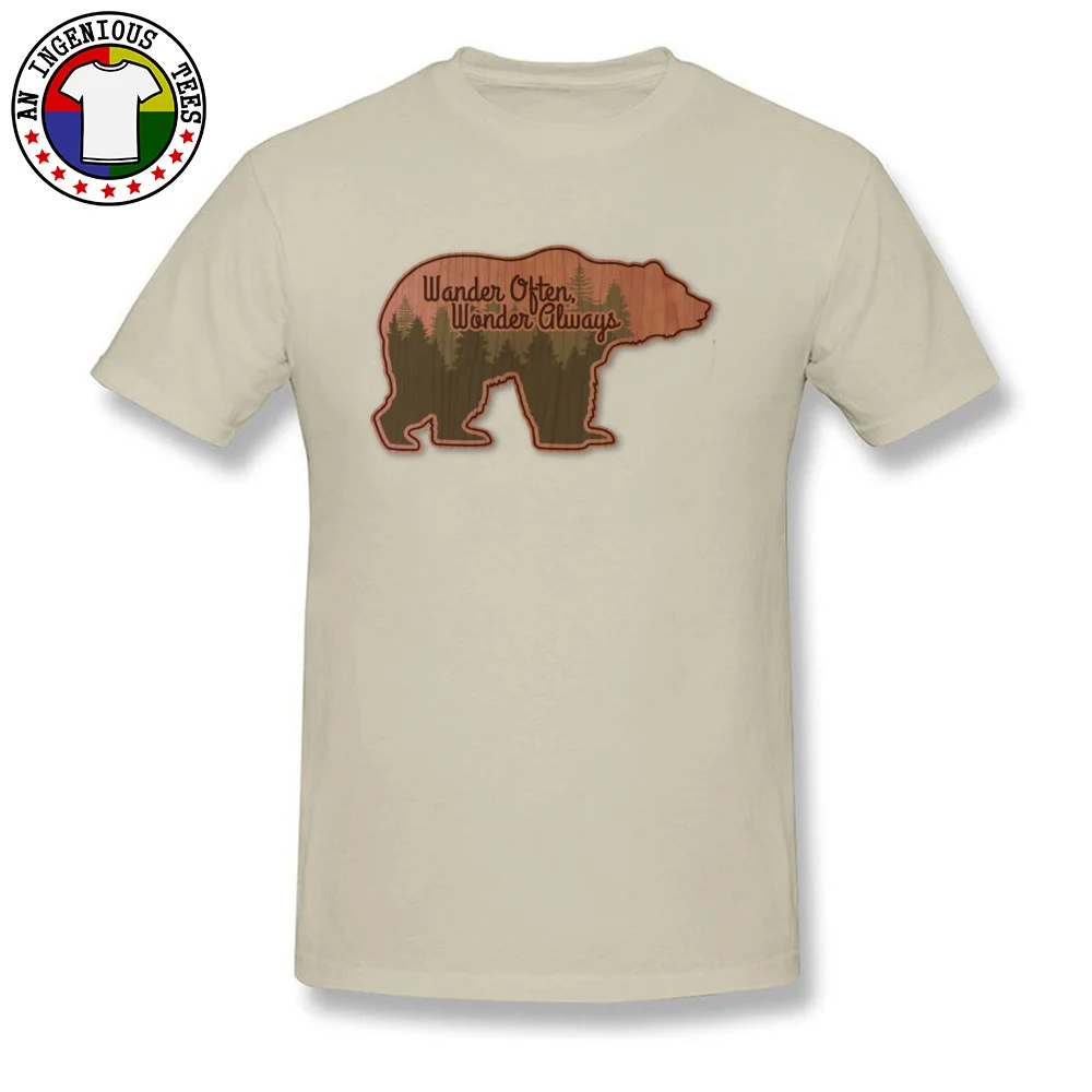 Discount Men Tees Bear Printed On T-shirts Cotton Short Sleeve Birthday Tops Shirts O-Neck Top Quality Bear beige