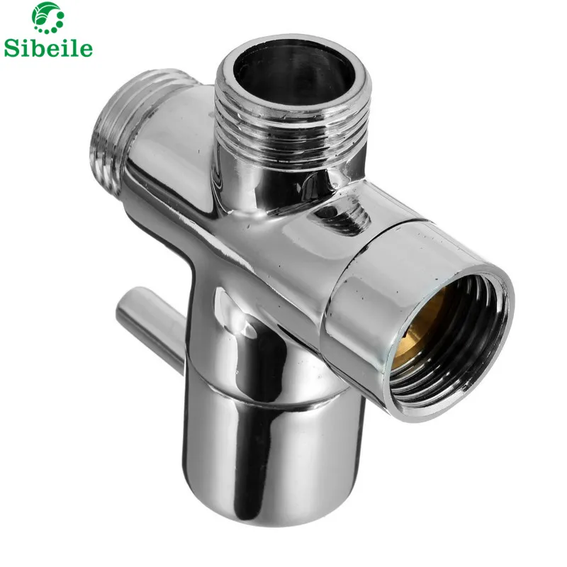 SBLE brass 1/2" bathroom shower faucet tee connector chrome plated 3 way diverter toilet bidet shattaf valve
