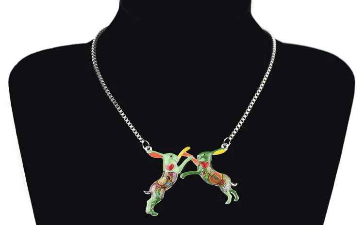 Bonsny Statement Metal Alloy Animal Rabbit Hares Choker Necklace Chain Collar Pendant 2016 Fashion New Enamel Jewelry Women 10 Bonsny Statement Metal Alloy Animal Rabbit Hares Choker Necklace Chain Collar Pendant 2016 Fashion New Enamel Jewelry Women 10