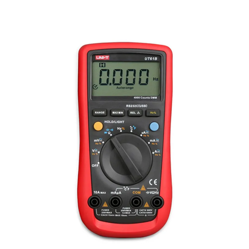 

UNI-T UT61B Modern Digital Multimeters Voltage Current Meter Tester Multi Tester C/F Thermometer with Temperature Probe
