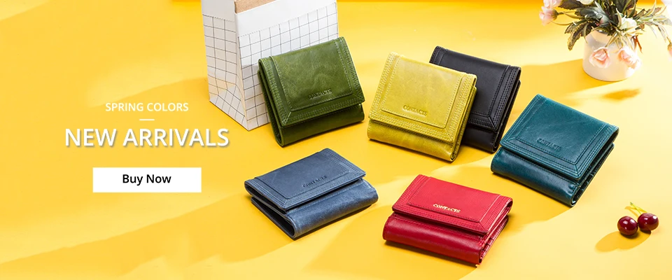 Contact's Fashion Women Wallets With Card Holder Genuine Leather Long Clutch Brand Design Female Coin Purses Cell Phone Pocket