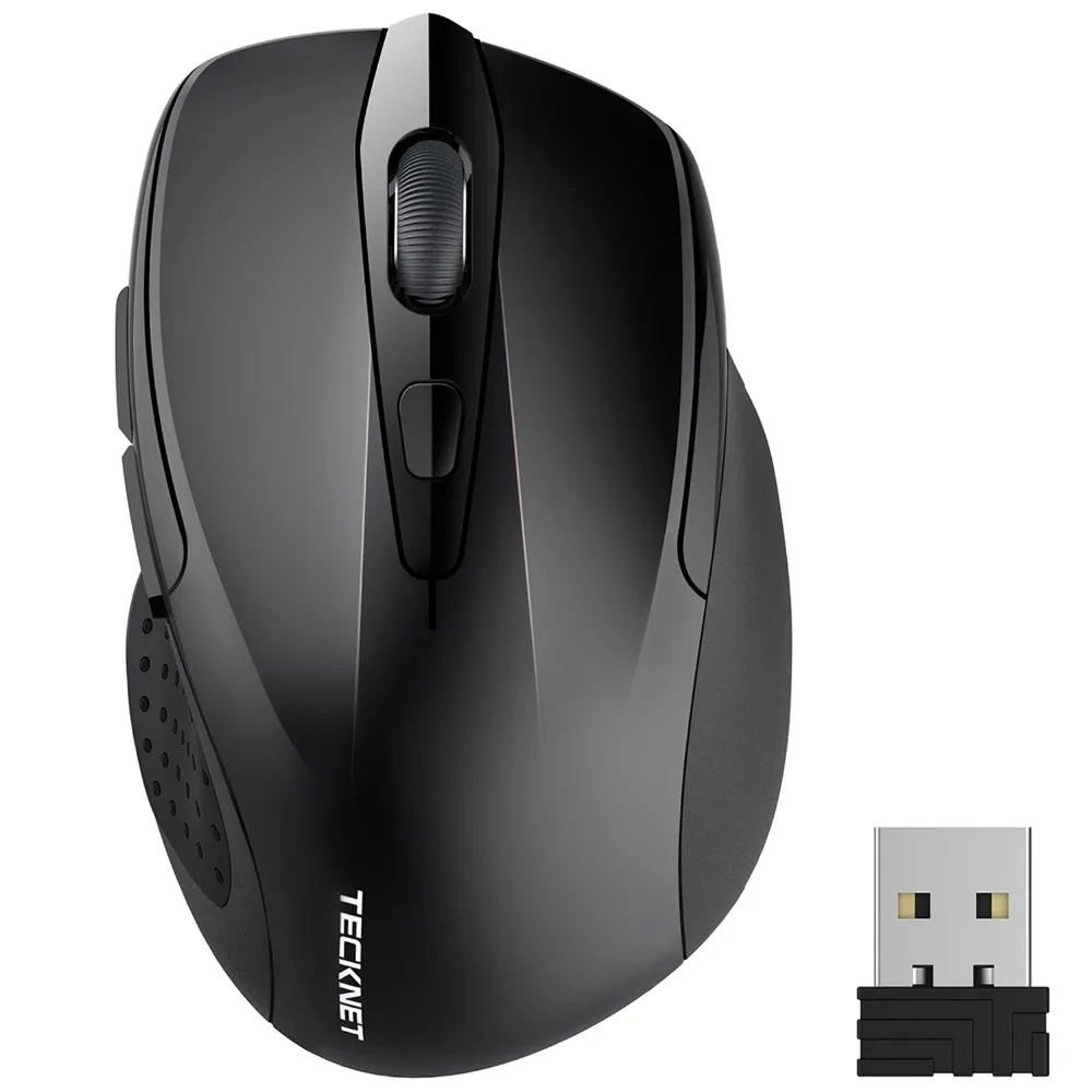 

TeckNet Pro 2.4G Wireless Mouse Nano Receiver 6 Buttons 2400 DPI 3 Adjustment Levels For Computer PC Laptop Desktop