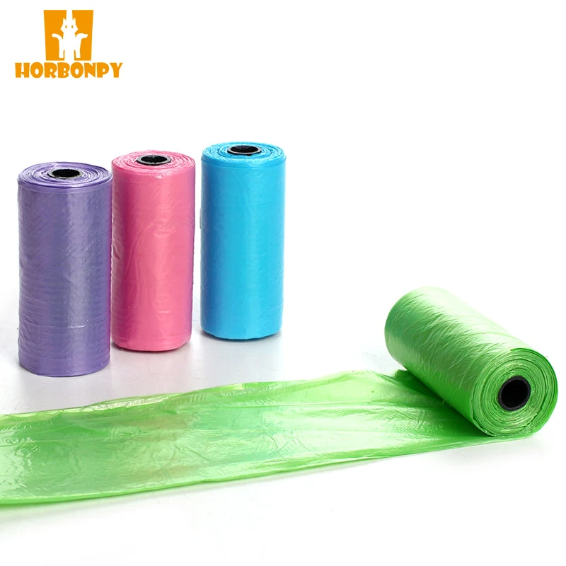 

HORBONPY 150 Pcs 10 Rolls Degradable Pet Dog Waste Poop Bag With Printing Doggy Bag Pet Waste Clean Garbage Bags Multi Color